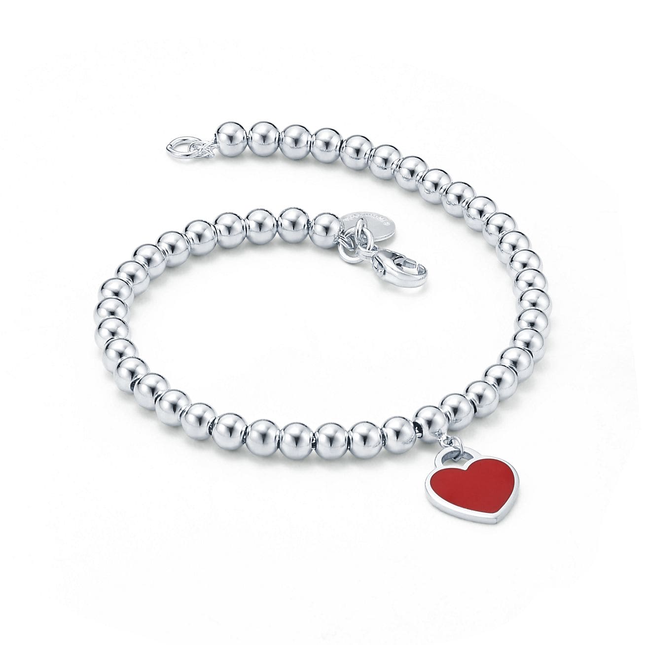 18K Return to Tiffany Red Heart Tag Bead Bracelet