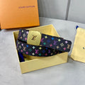 LOUIS VUITTON LV 35 MM BELT MULTICOLOR MIX BLACK MONOGRAM CALFSKIN GOLD HARDWARE