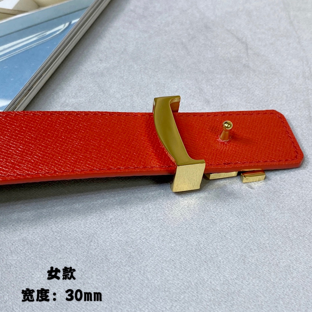 LOUIS VUITTON LV INITIALES 30 MM REVERSIBLE BELT IN BROWN MONOGRAM AND CHERRY RED CALFSKIN GOLD HARDWARE