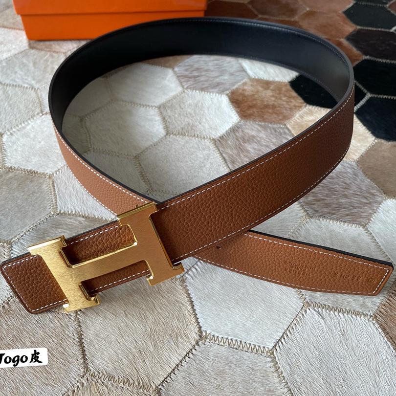 HERMES CONSTANCE BELT BUCKLE & REVERSIBLE BRONZE BROWN LEATHER STRAP 38MM GOLD HARDWARE