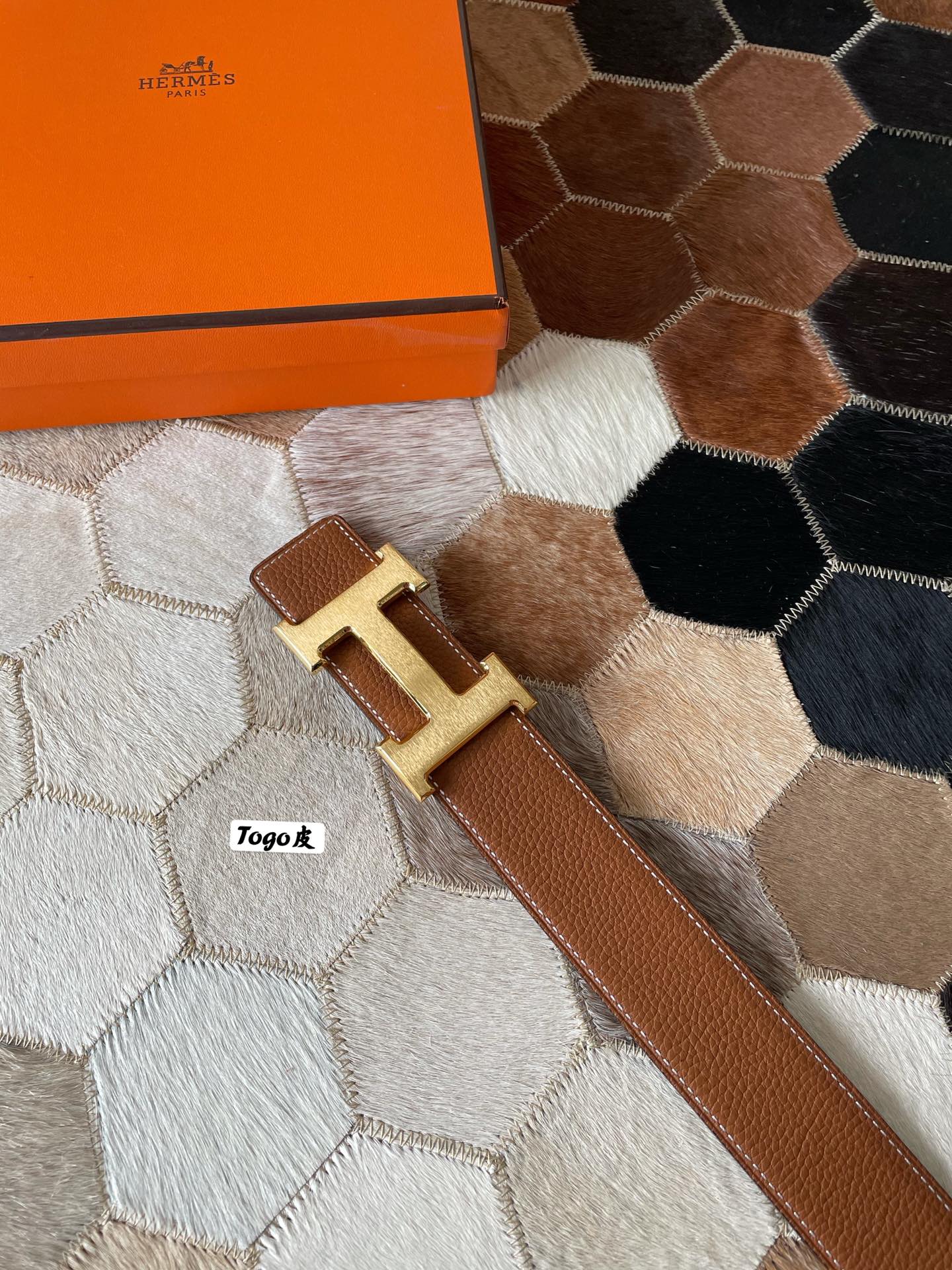 HERMES CONSTANCE BELT BUCKLE & REVERSIBLE BRONZE BROWN LEATHER STRAP 38MM GOLD HARDWARE