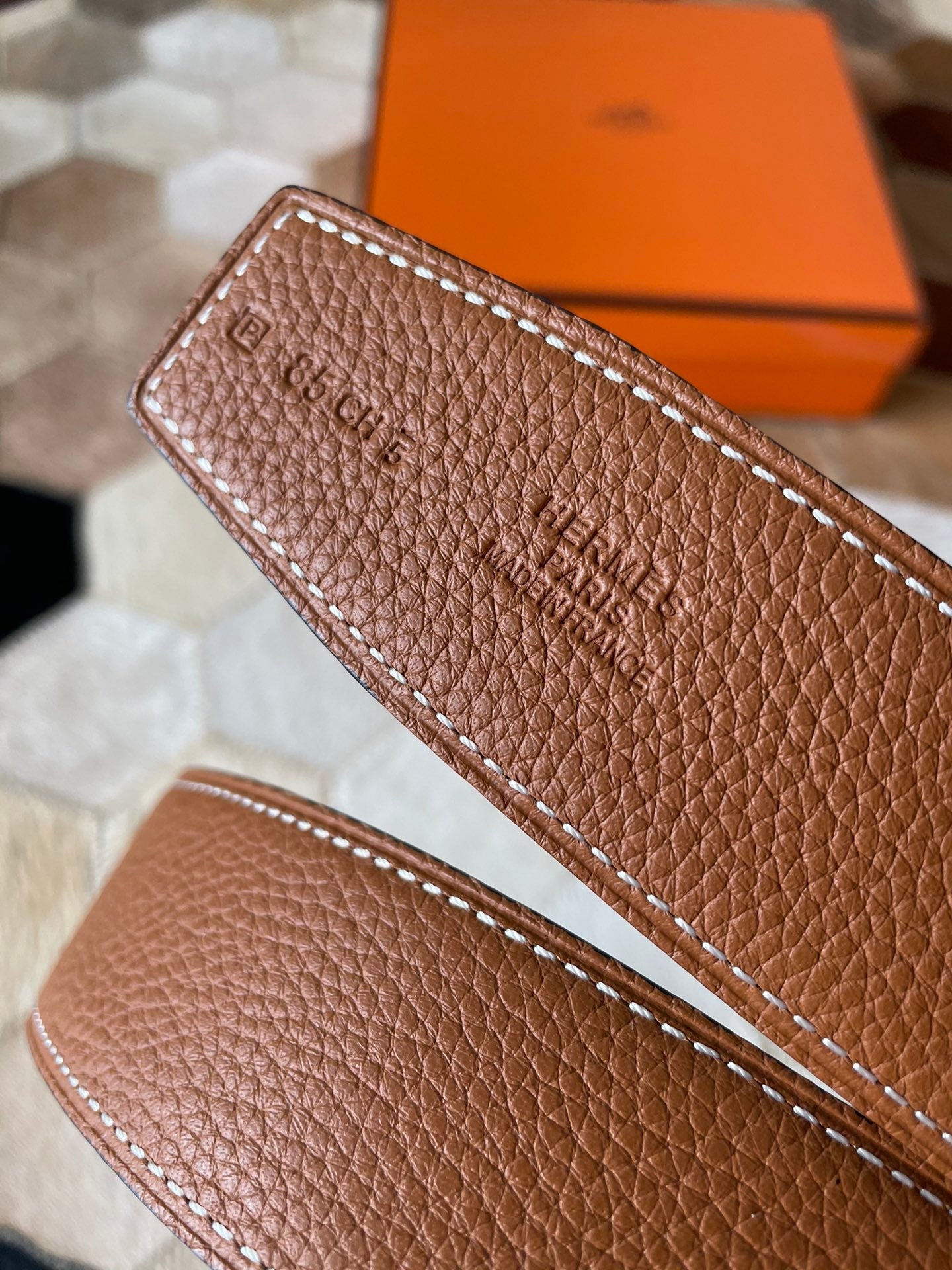 HERMES CONSTANCE BELT BUCKLE & REVERSIBLE BRONZE BROWN LEATHER STRAP 38MM GOLD HARDWARE