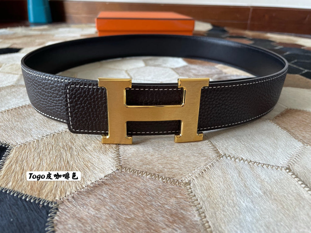 HERMES CONSTANCE BELT BUCKLE & REVERSIBLE CHOCOLATE BROWN LEATHER STRAP 38MM GOLD HARDWARE