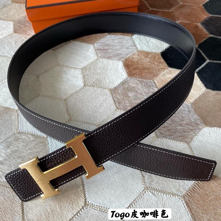 HERMES CONSTANCE BELT BUCKLE & REVERSIBLE CHOCOLATE BROWN LEATHER STRAP 38MM GOLD HARDWARE