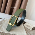 HERMES OSCAR BELT BUCKLE & REVERSIBLE OLIVE GREEN LEATHER STRAP 38MM GOLD HARDWARE