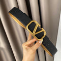 VALENTINO REVERSIBLE VLOGO SIGNATURE BELT IN GLOSSY GOLD BLACK CALFSKIN GHW 40 MM