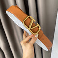 VALENTINO REVERSIBLE VLOGO SIGNATURE BELT IN GLOSSY TAN WHITE CALFSKIN GHW 40 MM