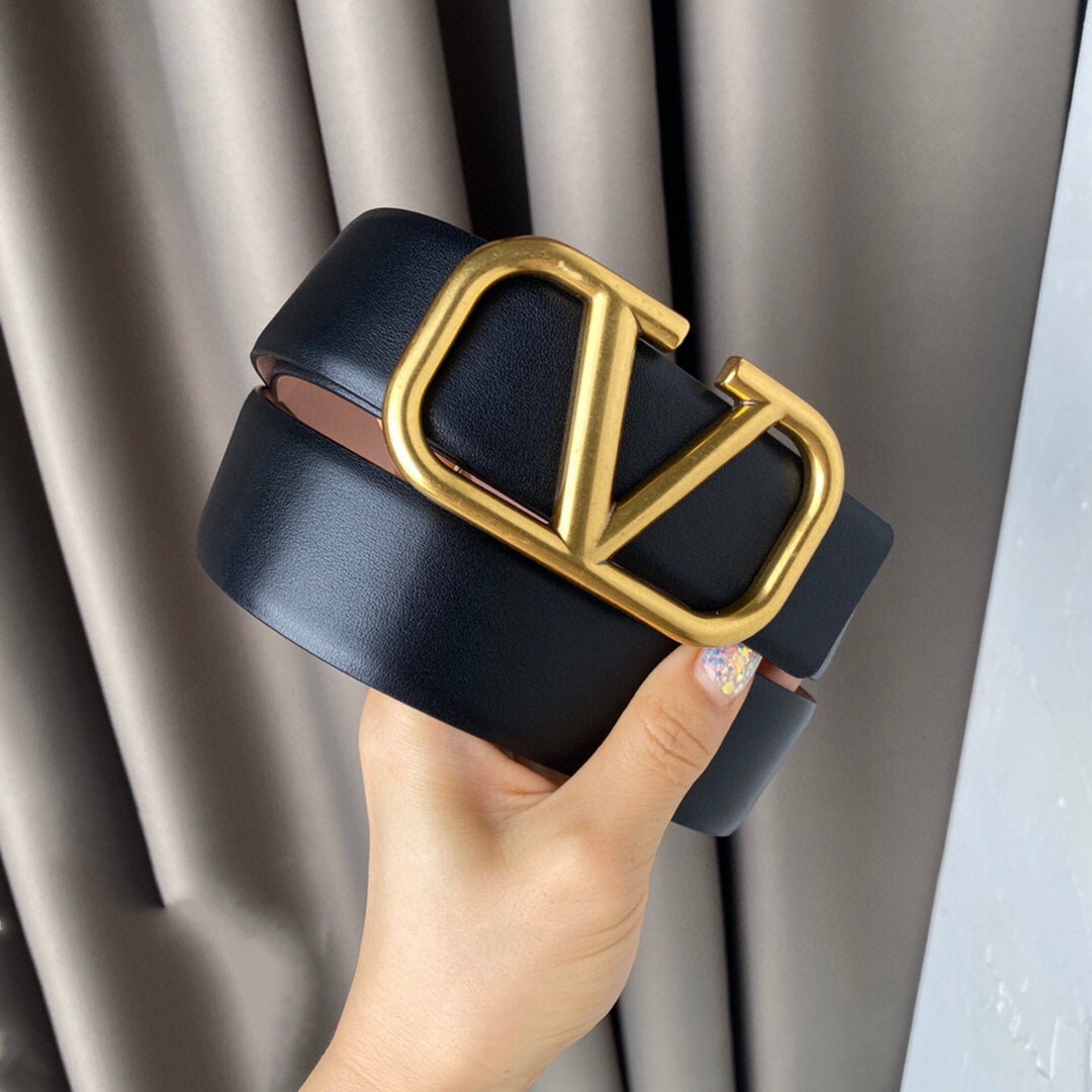VALENTINO REVERSIBLE VLOGO SIGNATURE BELT IN GLOSSY BLACK BEIGE CALFSKIN GHW 40 MM