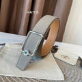 HERMES OSCAR BELT BUCKLE & REVERSIBLE KHAKI BROWN AND ORANGE LEATHER STRAP 38MM SILVER HARDWARE