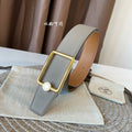 HERMES OSCAR BELT BUCKLE & REVERSIBLE KHAKI BROWN AND ORANGE LEATHER STRAP 38MM GOLD HARDWARE