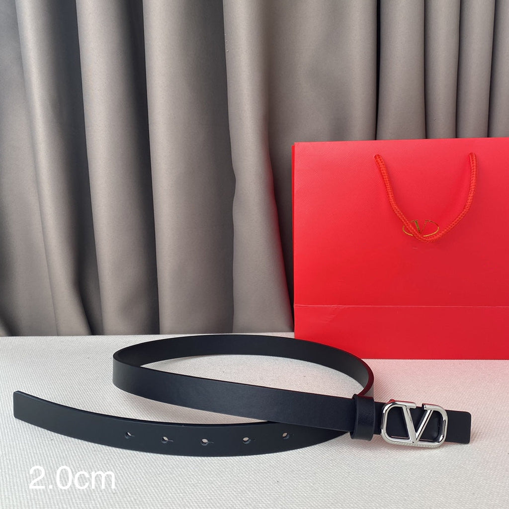 VALENTINO REVERSIBLE VLOGO SIGNATURE BELT IN GLOSSY ALL BLACK CALFSKIN SHW 20 MM