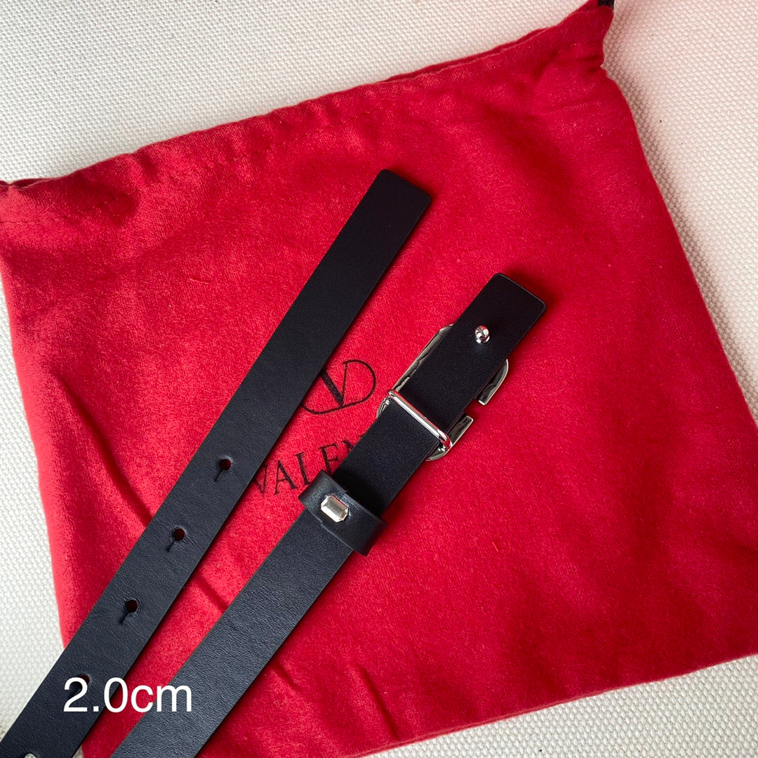 VALENTINO REVERSIBLE VLOGO SIGNATURE BELT IN GLOSSY ALL BLACK CALFSKIN SHW 20 MM
