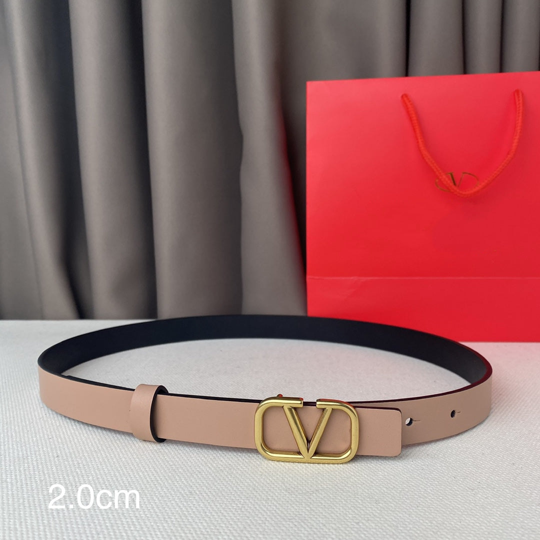 VALENTINO REVERSIBLE VLOGO SIGNATURE BELT IN GLOSSY BEIGE BLACK CALFSKIN GHW 20 MM