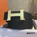 HERMES CONSTANCE BELT BUCKLE & REVERSIBLE BLACK LEATHER STRAP 42MM GOLD HARDWARE