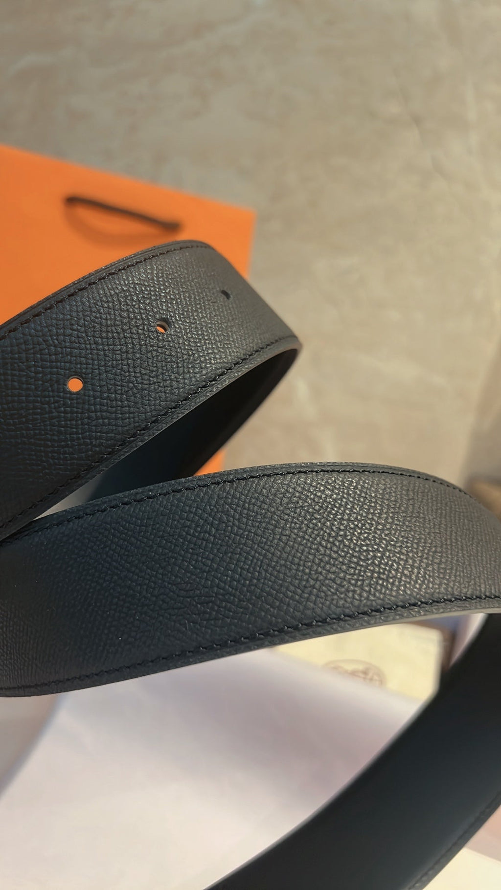 HERMES CONSTANCE BELT BUCKLE & REVERSIBLE BLACK LEATHER STRAP 42MM
