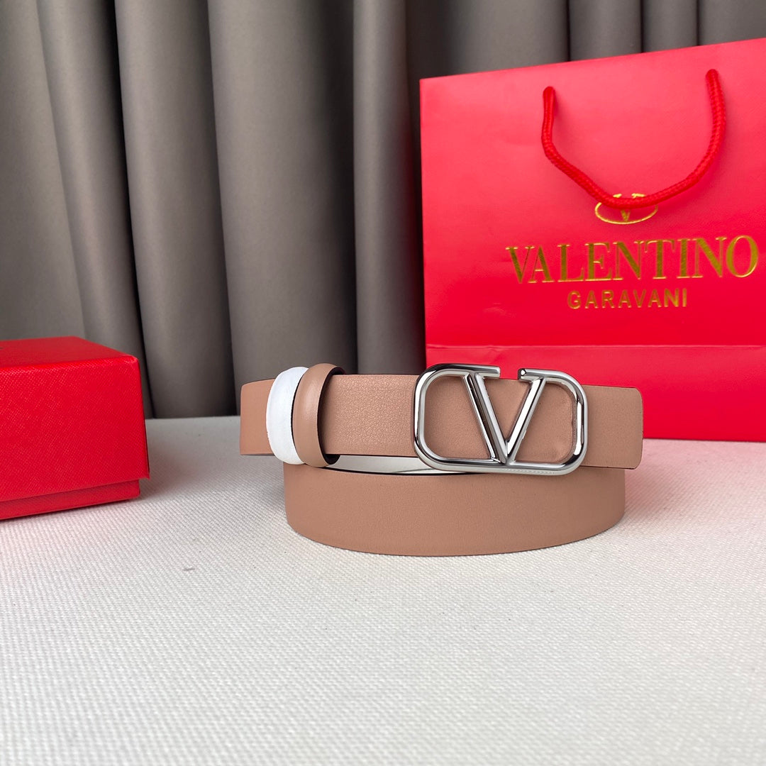 VALENTINO REVERSIBLE VLOGO SIGNATURE BELT IN GLOSSY BEIGE WHITE CALFSKIN SHW 30 MM