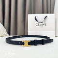 CELINE CL Belt 18mm Black Crocodile Embossed Calfskin Ghw