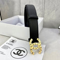 CHANEL 30MM BELT IN BLACK SMOOTH CALFSKIN WITH GOLD HARDWARE
