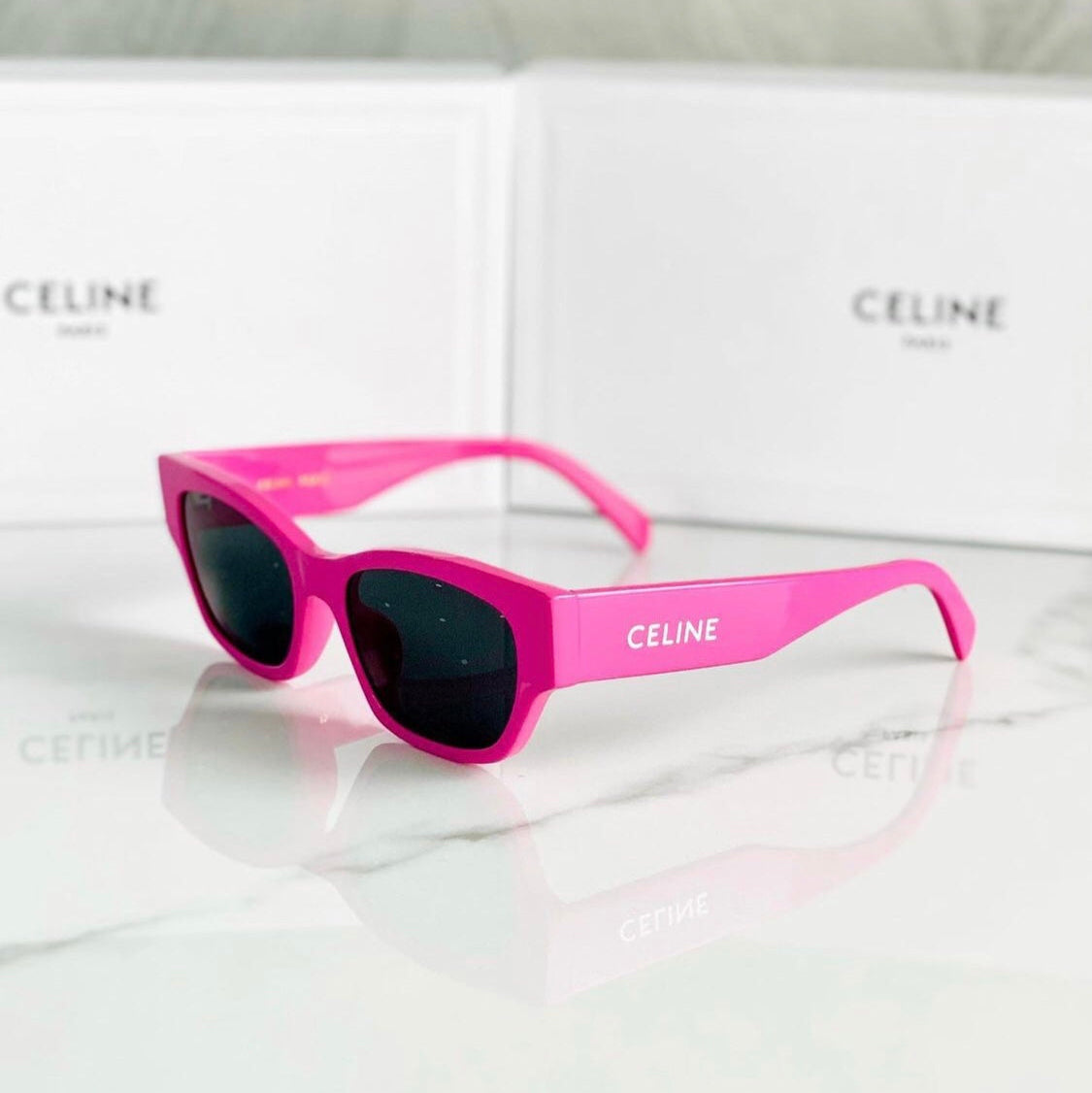 CELINE TRIOMPHE SUNGLASSES CL40197 IN PINK ACETATE