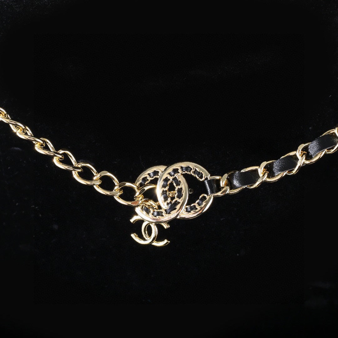 CHANEL 25S CHAIN BELT IN BLACK CALFSKIN 612710