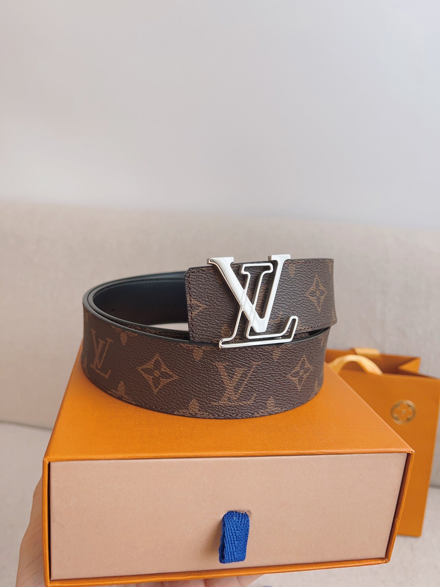 LOUIS VUITTON LV 25S BELT 40 MM IN BROWN CALFSKIN 593209