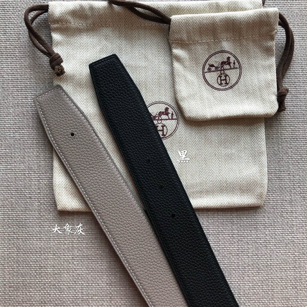 HERMES BELT BUCKLE & REVERSIBLE BLACK AND TAN BROWN LEATHER STRAP 38MM GOLD HARDWARE