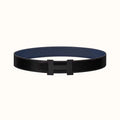 HERMES CONSTANCE BELT BUCKLE & REVERSIBLE NAVY BLUE AND BLACK LEATHER STRAP 38MM
