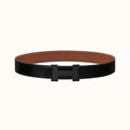 HERMES CONSTANCE BELT BUCKLE & REVERSIBLE GINGER ORANGE AND BLACK LEATHER STRAP 38MM