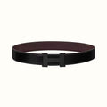 HERMES CONSTANCE BELT BUCKLE & REVERSIBLE CHOCOLATE BROWN AND BLACK LEATHER STRAP 38MM