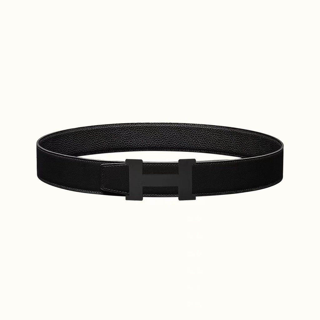 HERMES CONSTANCE BELT BUCKLE & REVERSIBLE  BLACK LEATHER STRAP 38MM