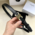 CELINE Medium Triomphe Belt 25mm Black Calfskin Ghw