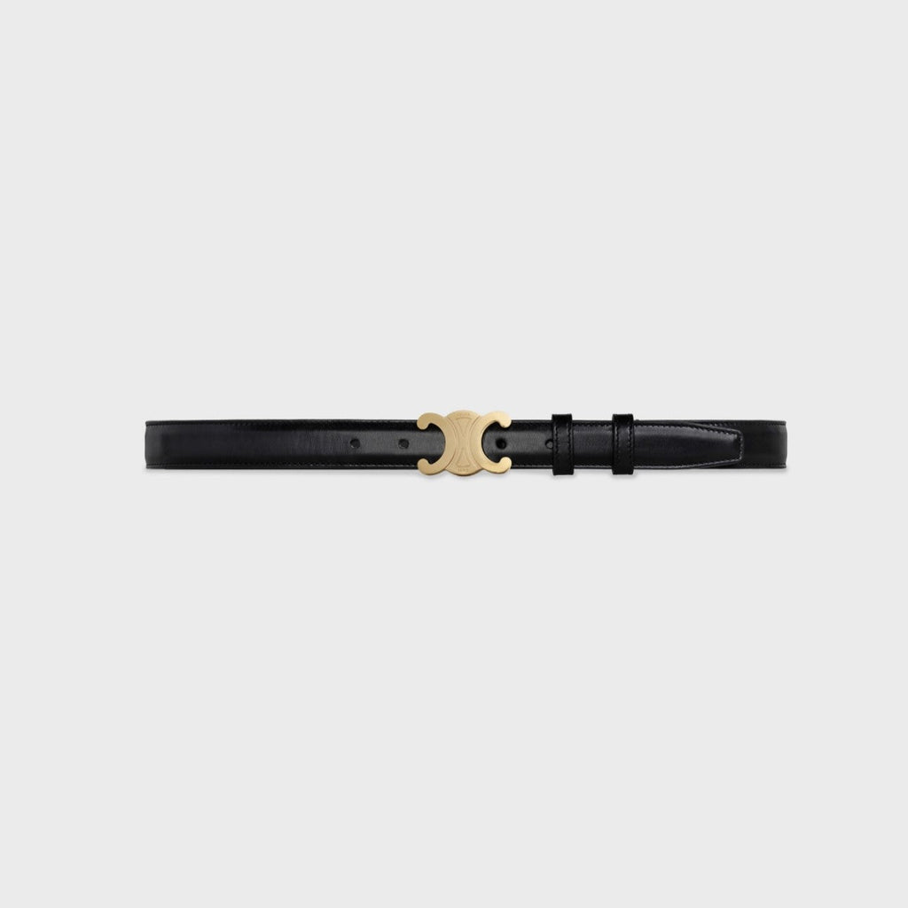 CELINE Medium Triomphe Belt 25mm Black Calfskin Ghw