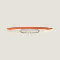 HERMES ROULIS BUCKLE & REVERSIBLE ORANGE AND WHITE LEATHER STRAP 13MM SILVER HARDWARE