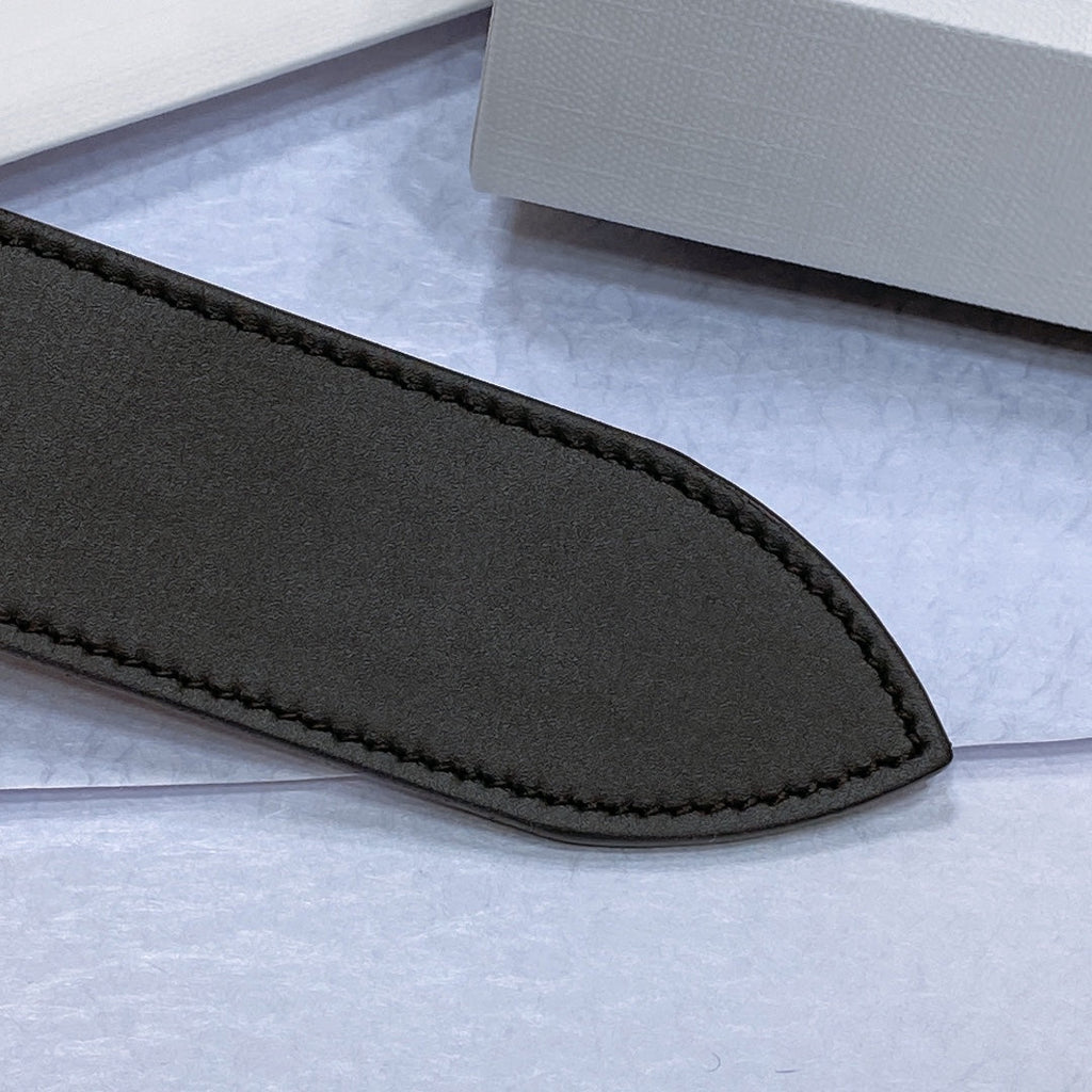 CELINE CL LARGE 35MM TWIN TRIOMPHE BELT IN BLACK AND BROWN CALFSKIN GOLD HARDWARE
