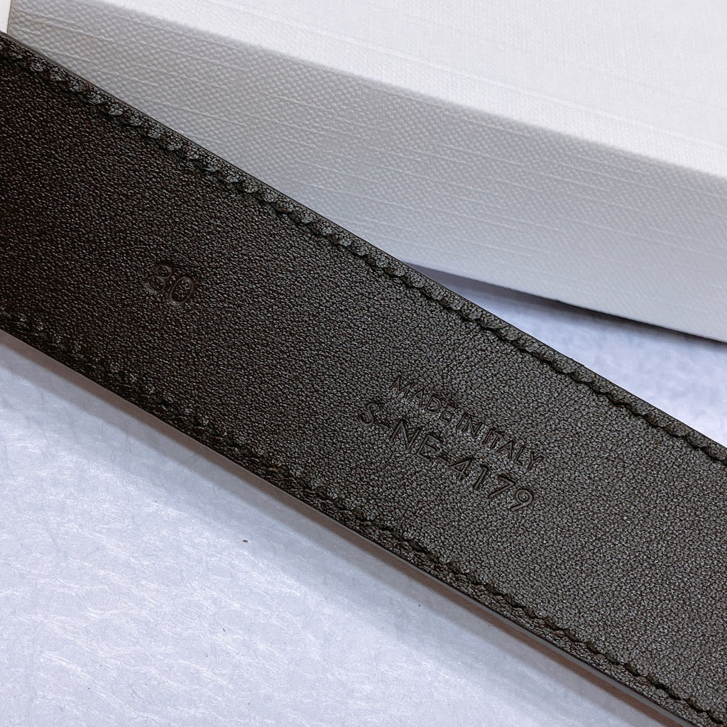 CELINE CL LARGE 35 MM BELT IN CHOCOLATE BROWN SUEDE GOLD HARDWARE