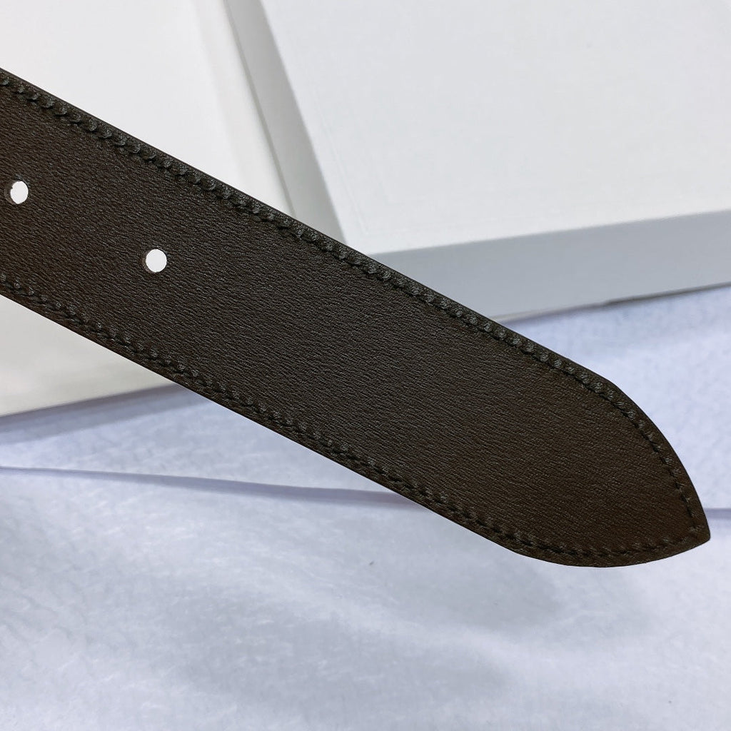 CELINE CL LARGE 35 MM BELT IN CHOCOLATE BROWN SUEDE GOLD HARDWARE