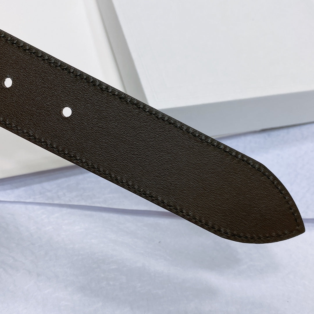 CELINE CL LARGE 35 MM BELT IN CHOCOLATE BROWN SUEDE GOLD HARDWARE