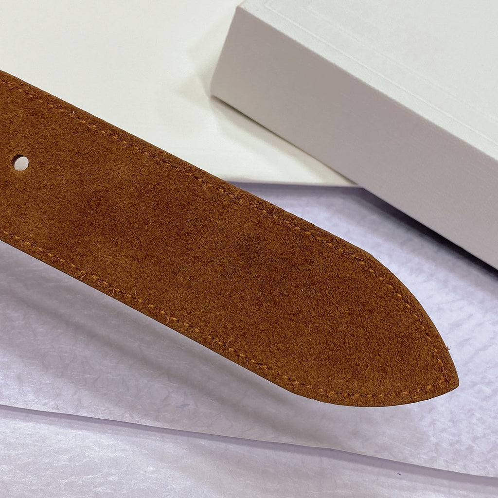 CELINE CL LARGE 35 MM BELT IN BRONZE BROWN CALFSKIN GOLD HARDWARE
