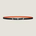 HERMES ROULIS BUCKLE & REVERSIBLE ORANGE AND BLACK LEATHER STRAP 13MM SILVER HARDWARE