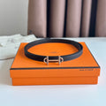 HERMES GAMMA BUCKLE & REVERSIBLE BLACK LEATHER STRAP 13MM COPPER HARDWARE