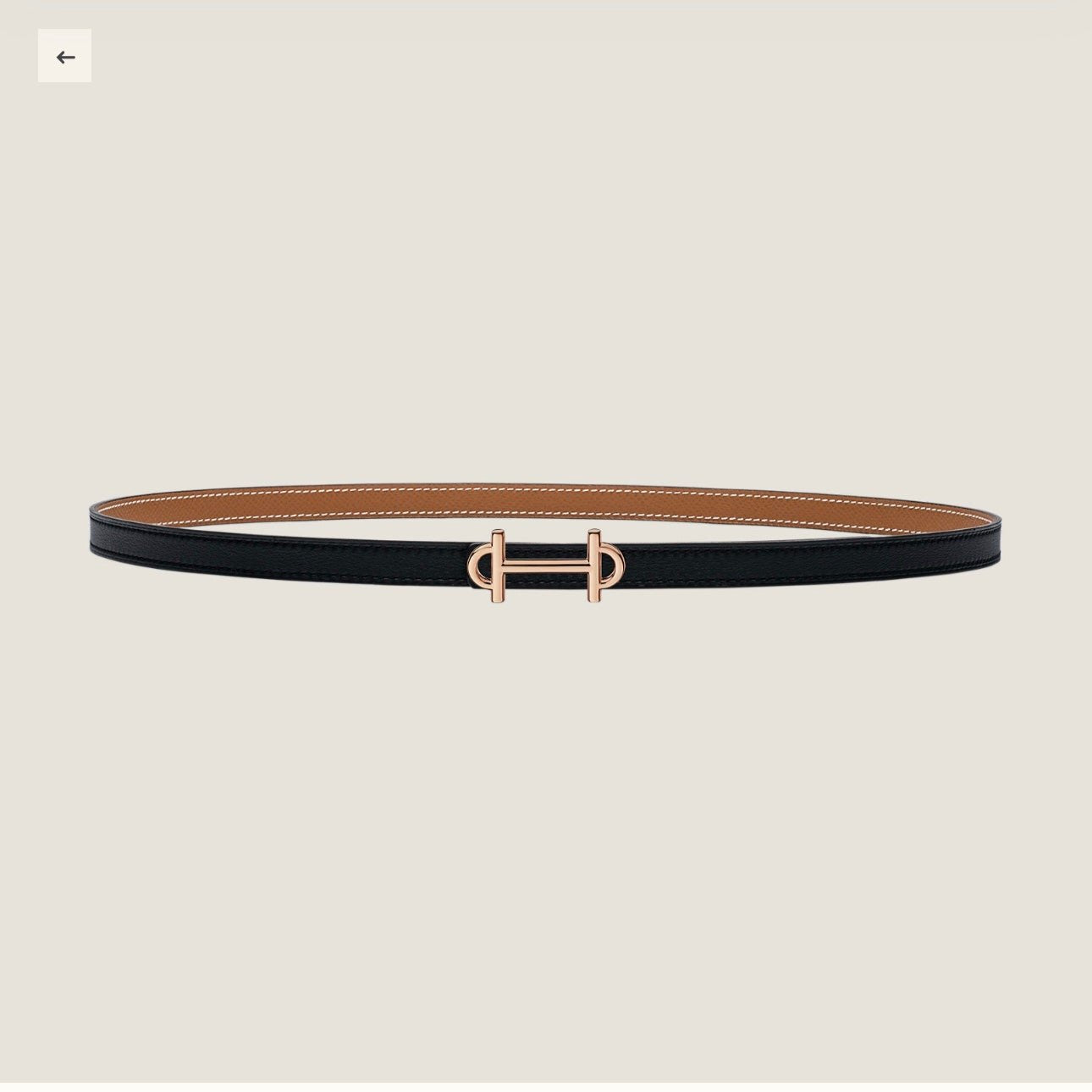 HERMES GAMMA BUCKLE & REVERSIBLE BRONZE BROWN AND BLACK LEATHER STRAP 13MM COPPER HARDWARE