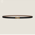 HERMES ANCRE BUCKLE & REVERSIBLE BLACK AND KHAKI BROWN LEATHER STRAP 13MM GOLD HARDWARE