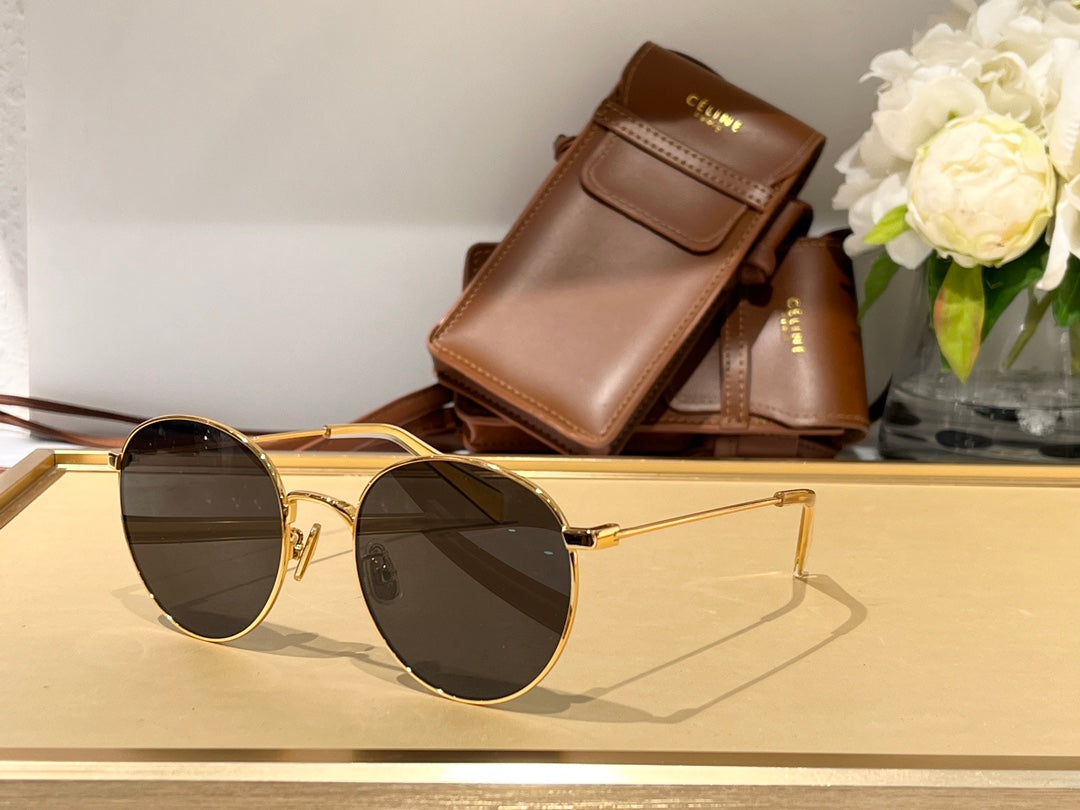 CELINE SUNGLASSES CL40100 IN METAL MINERAL GLASS LENSES