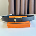HERMES TUBE H BELT BUCKLE & REVERSIBLE BLACK LEATHER STRAP 38MM GOLD HARDWARE