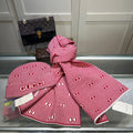GUCCI SET SCARF AND HAT IN PUNCH PINK MIX WHITE WOOL AND CASHMERE 946332