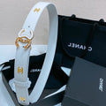 CHANEL BELT 30MM IN WHITE SMOOTH CALFSKIN GOLD MIX WHITE HARDWARE