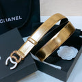 CHANEL BELT 30MM IN GOLD SMOOTH CALFSKIN GOLD MIX WHITE HARDWARE