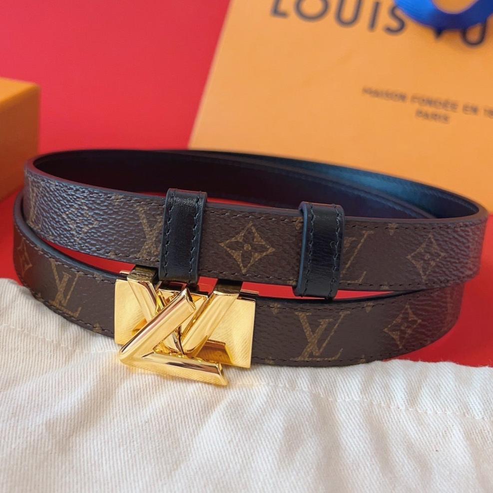 LOUIS VUITTON LV GO-14 20MM BELT IN BROWN MONOGRAM CALFSKIN GOLD HARDWARE