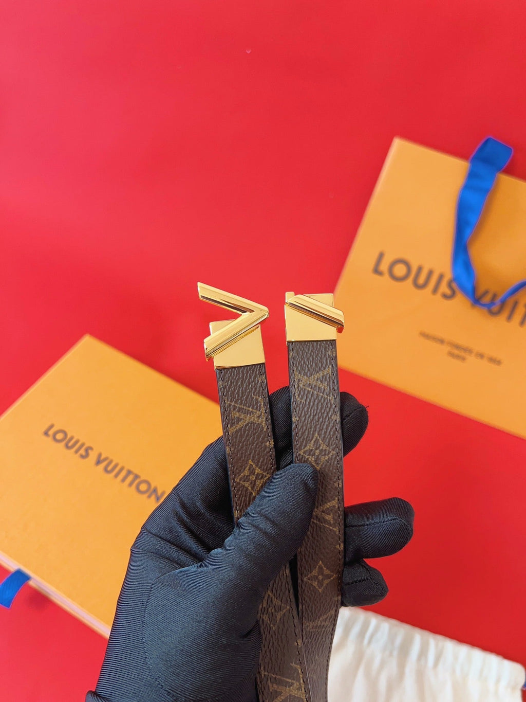 LOUIS VUITTON LV GO-14 20MM BELT IN BROWN MONOGRAM CALFSKIN GOLD HARDWARE