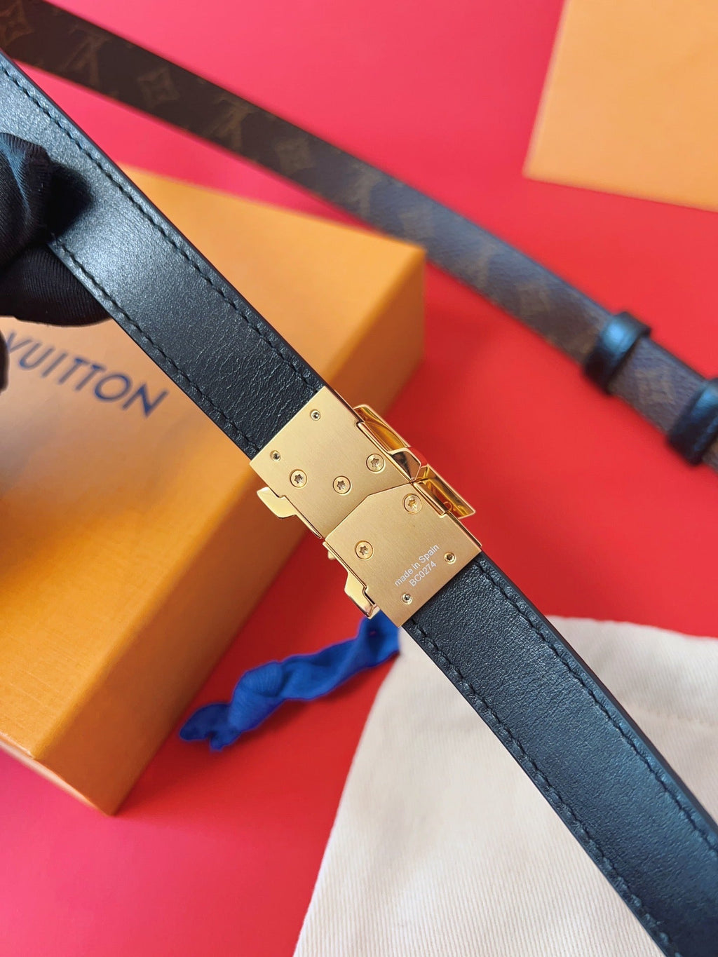 LOUIS VUITTON LV GO-14 20MM BELT IN BROWN MONOGRAM CALFSKIN GOLD HARDWARE